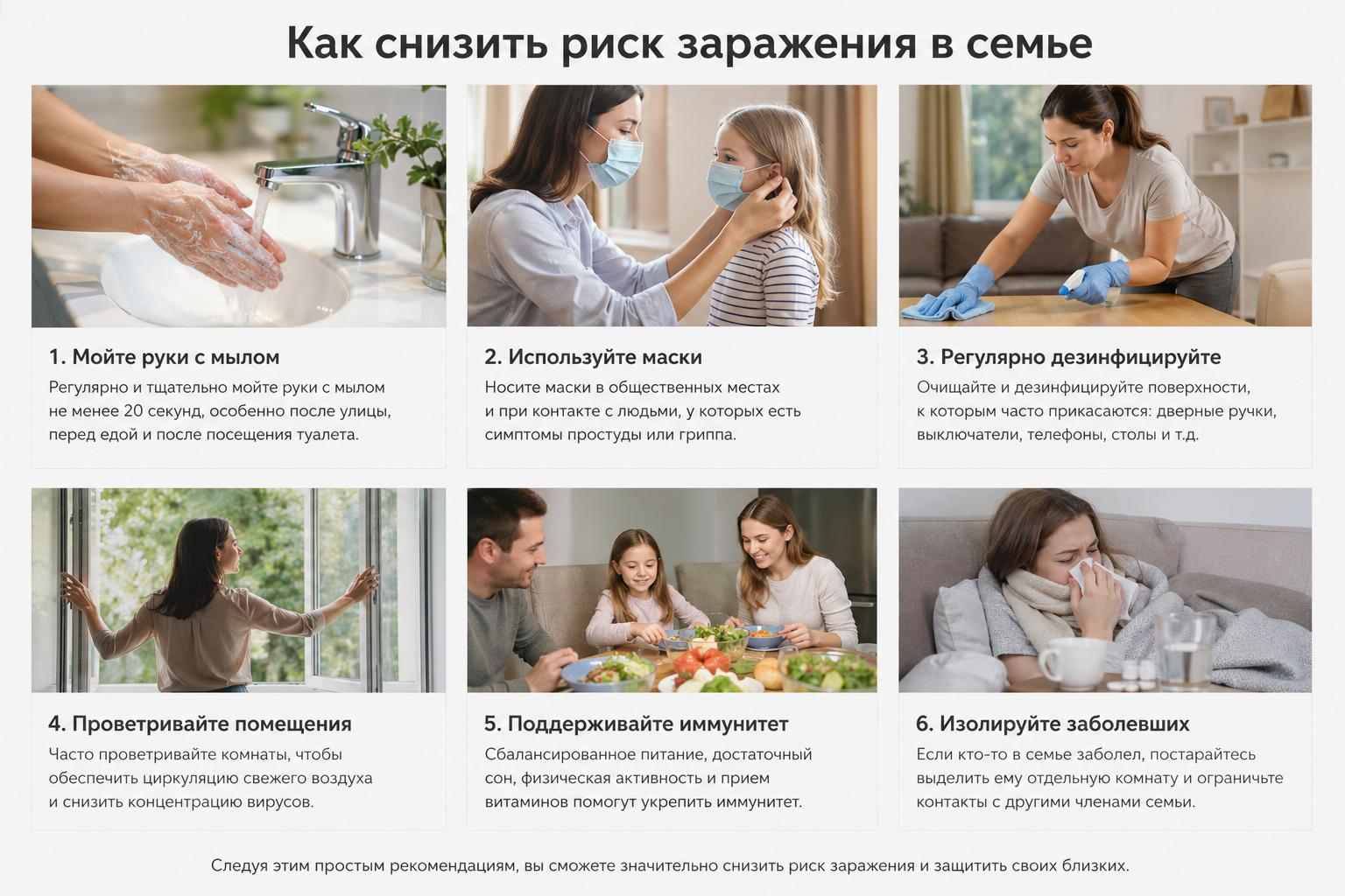 Как снизить риск заражения в семье без паники и лишних трат